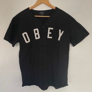 Obey Button Up Shirt Size Medium